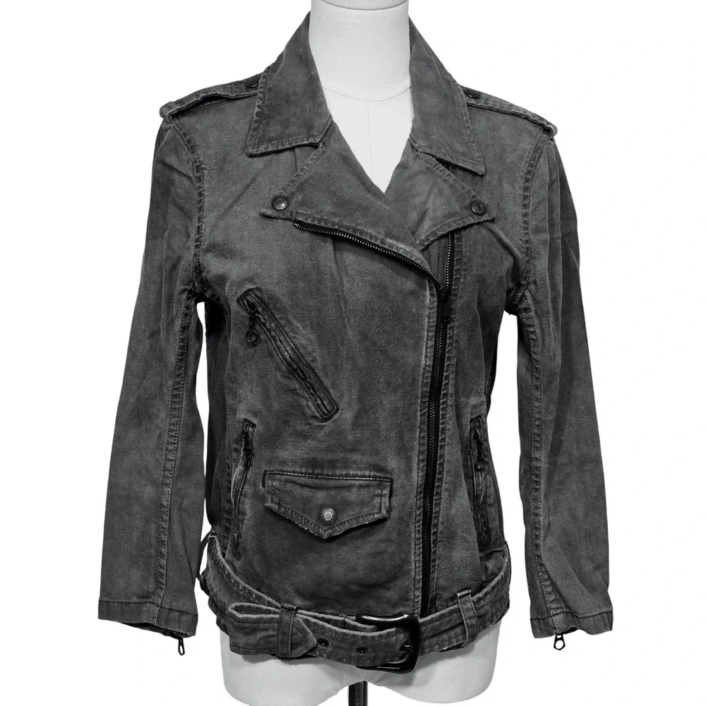 Denim & Supply‎ Ralph Lauren Jacket Womens Medium Moto Biker Belted Zip